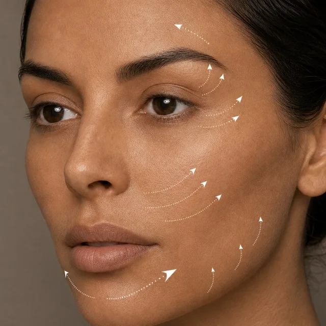 Conceito de harmonização facial full face com vetores de lifting